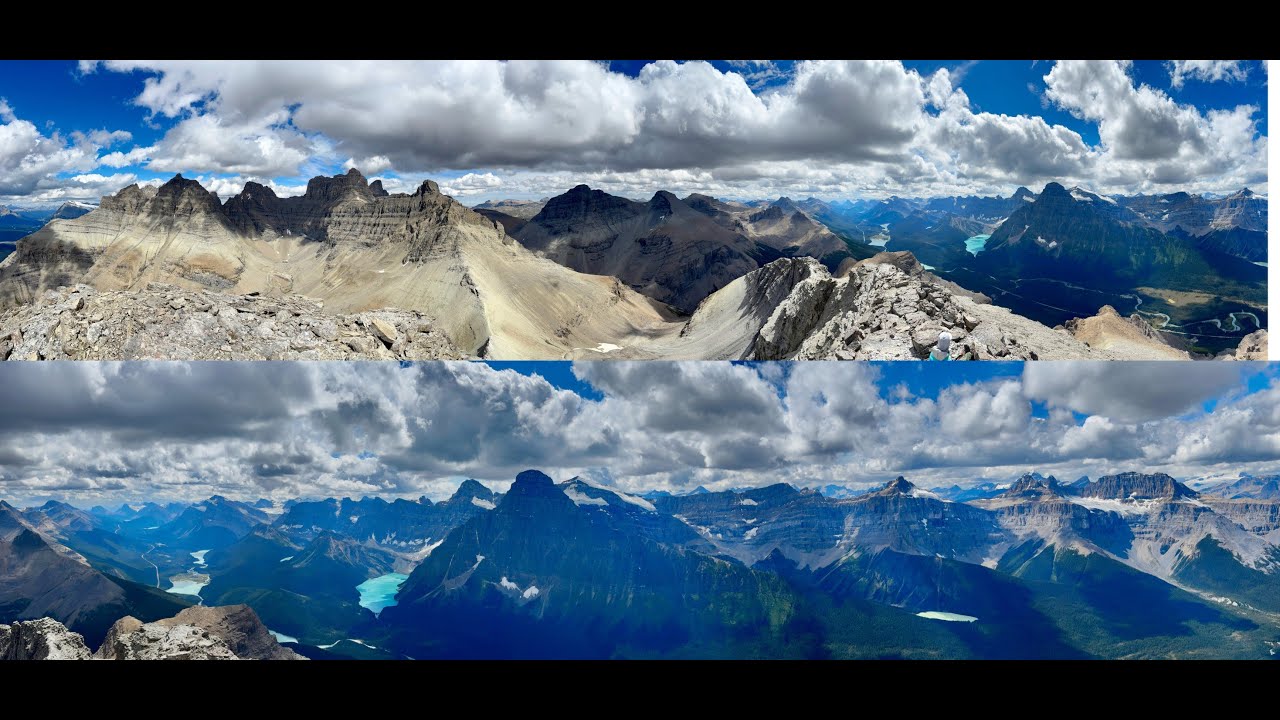 Scrambling up Bison Peak in Banff/Icefields Parkway, Alberta, Canada - Aug 18 2025