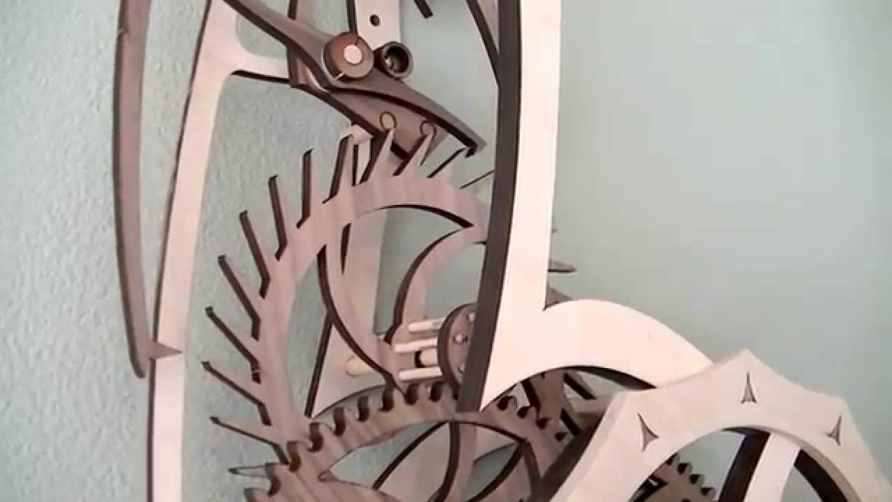Tranquility Wooden Gear Clock with Grasshopper Escapement