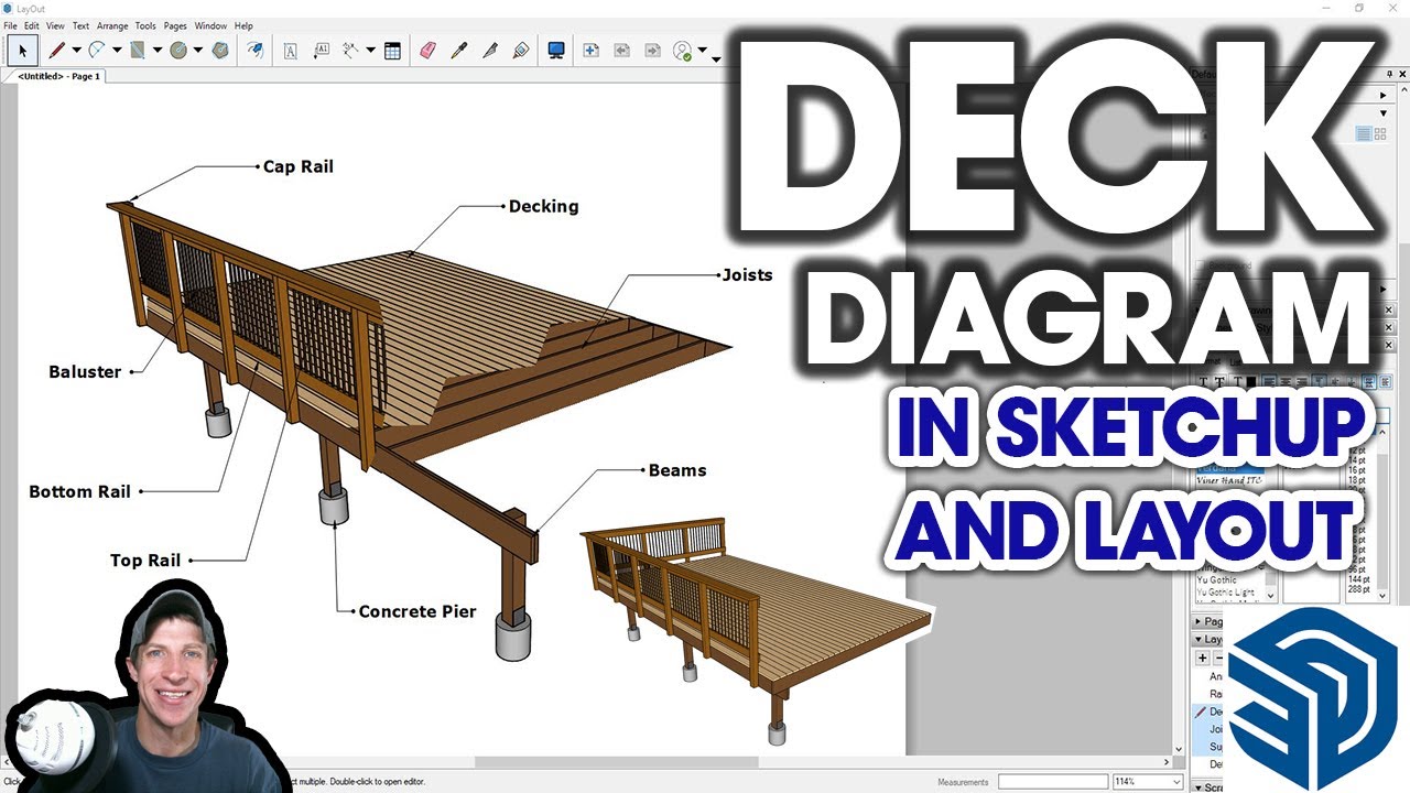 Creating a CUT-THROUGH Deck Diagram with SketchUp and Layout