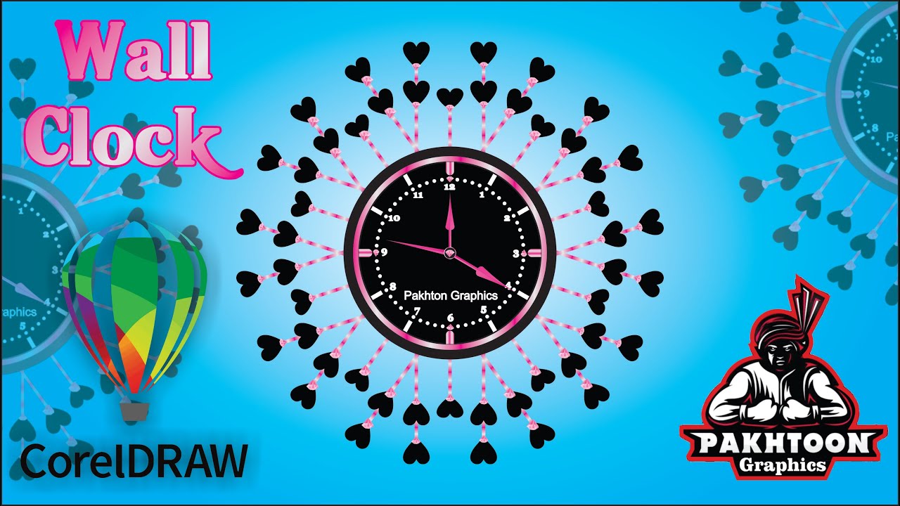 How to make Wall Clock design in coreldraw (Pakhtoon Graphics)