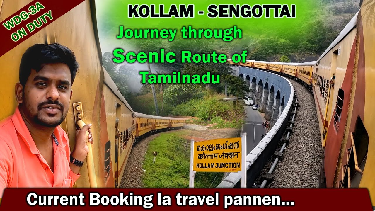 KOLLAM to SENGOTTAI TRAIN JOURNEY | Beautiful Punalur-Sengottai Section | 13 Arch Bridge | Vlog #82