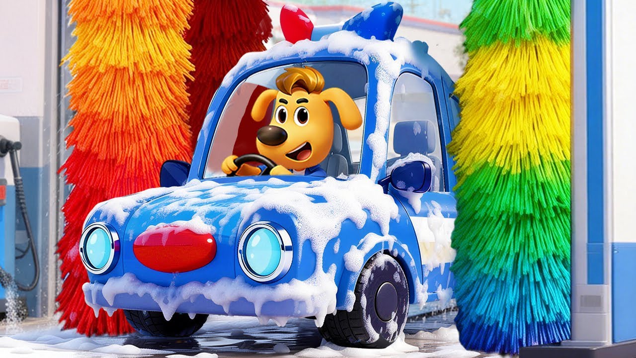 Car Wash Day | Let's Wash the Car | Fun Story | Kids Cartoon | Sheriff Labrador