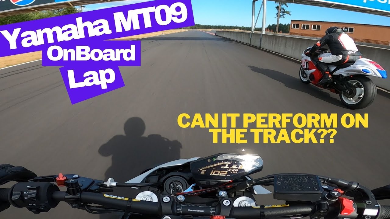 YAMAHA MT09 onboard lap on track at The Ridge Motorsports Park - RAW FOOTAGE