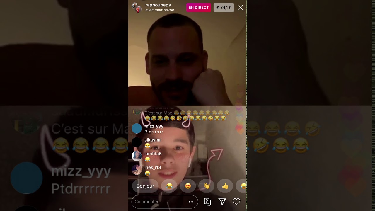 Embrouille Raph-Maat live insta