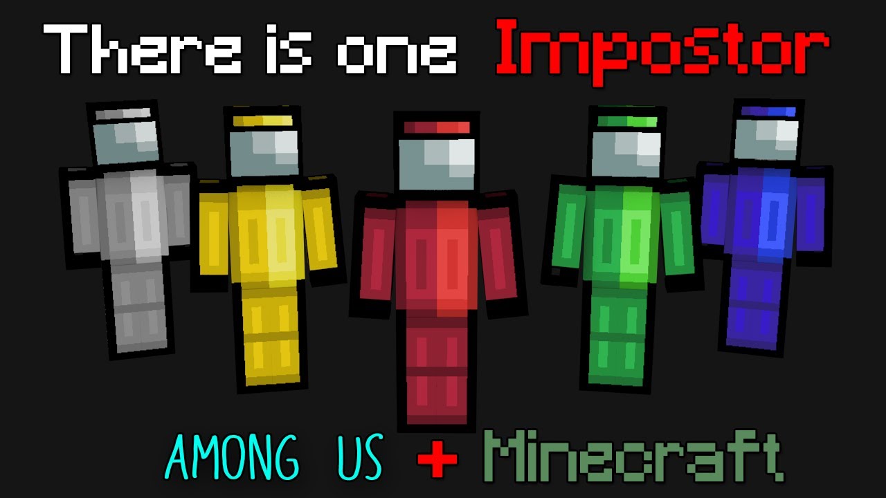 AMONG US portrayed in MINECRAFT as the Impostor