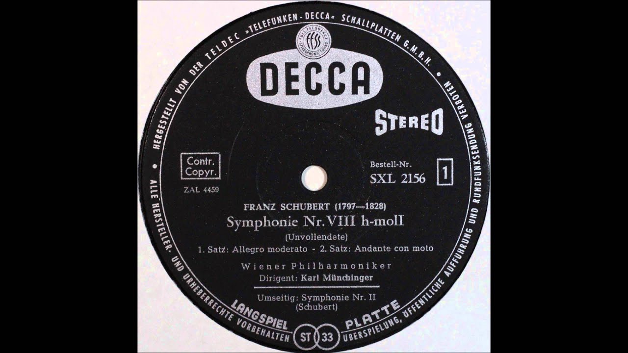 schubert, symphony no 8, unfinished, munchinger
