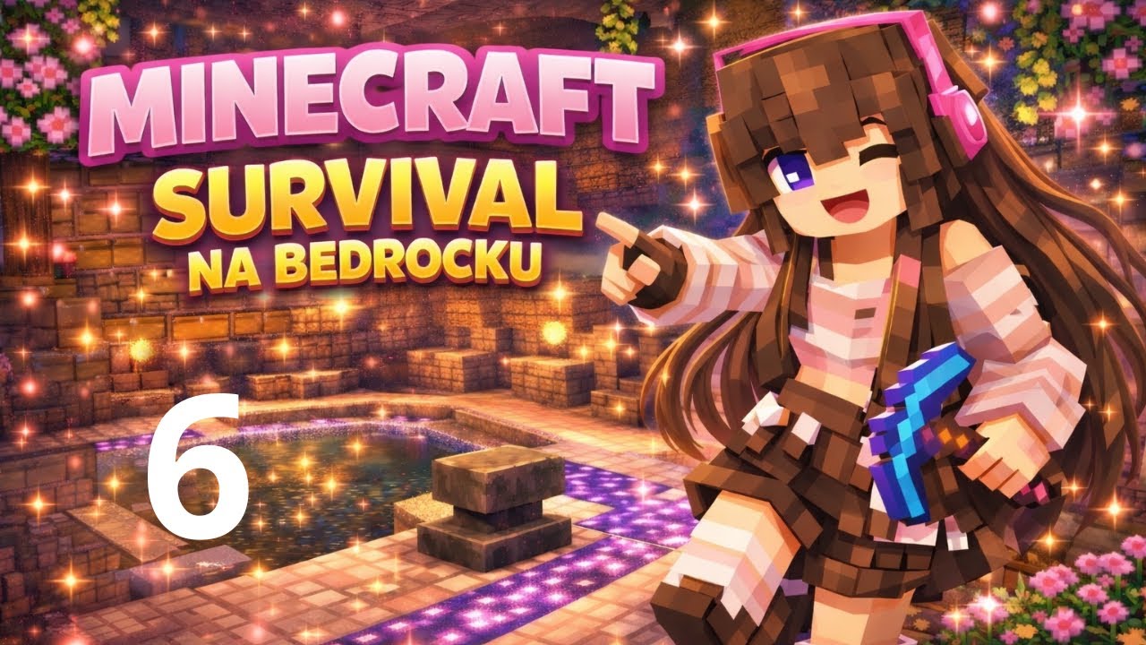 Survival na bedrocku 🌸#6🌸 Buduję bazę w wielkiej jaskini! - część pierwsza 🔥🌟