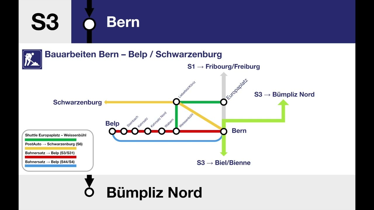 BLS Ansage • S3 • Biel/Bienne – Bern – Bümpliz Nord (Spezialdurchsage in Bern)