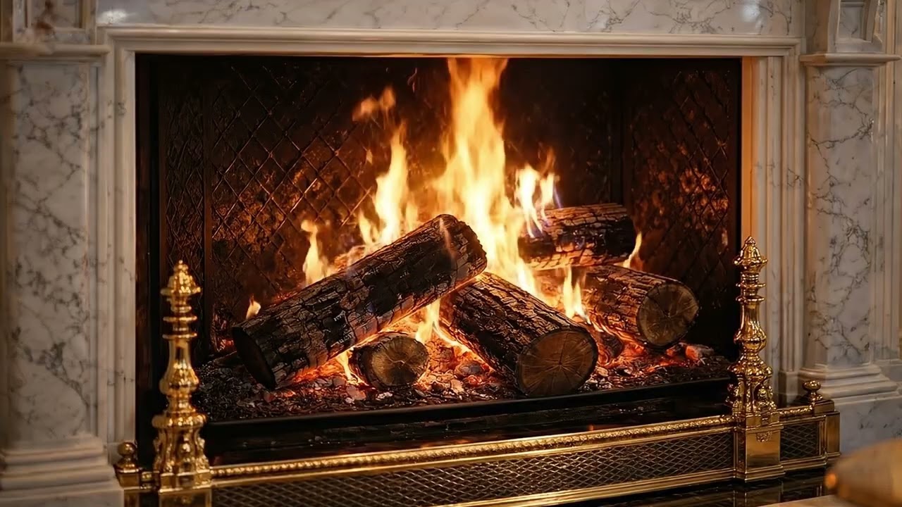 Warm Fireplace Ambience with Crackling Fire Sounds (No Music) 🔥 Sleep & Relax