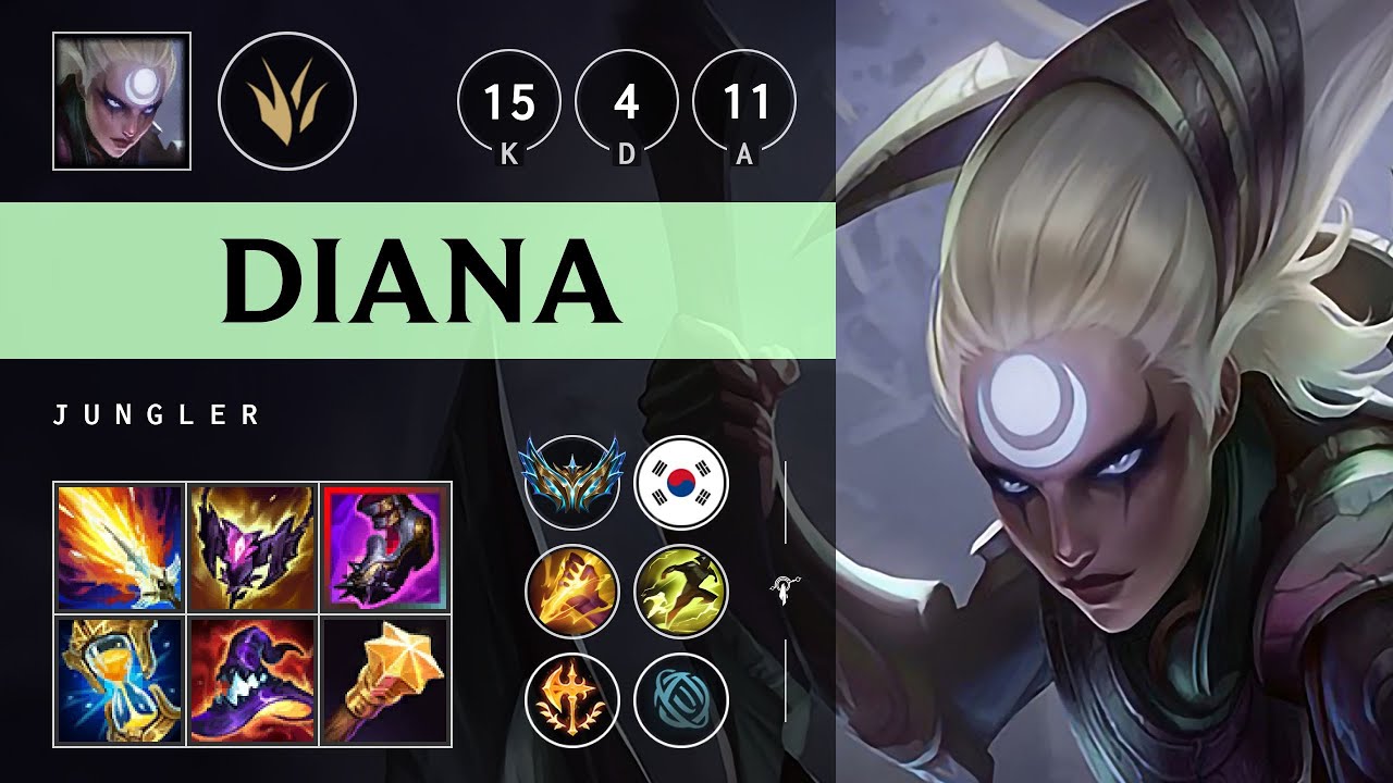 Diana Jungle vs Nidalee - KR Challenger Patch 25.21