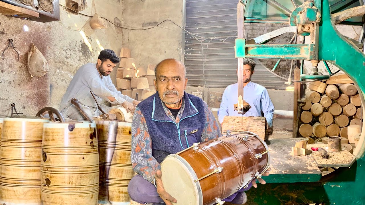 Amazing Handmade Dholak Making Process | Skilled Old Craftsman at Work