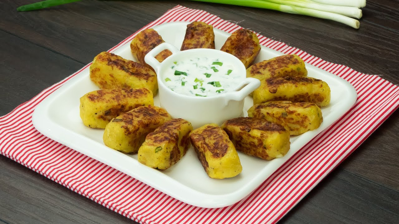 Croquettes de pommes de terre avec de la ciboulette au four