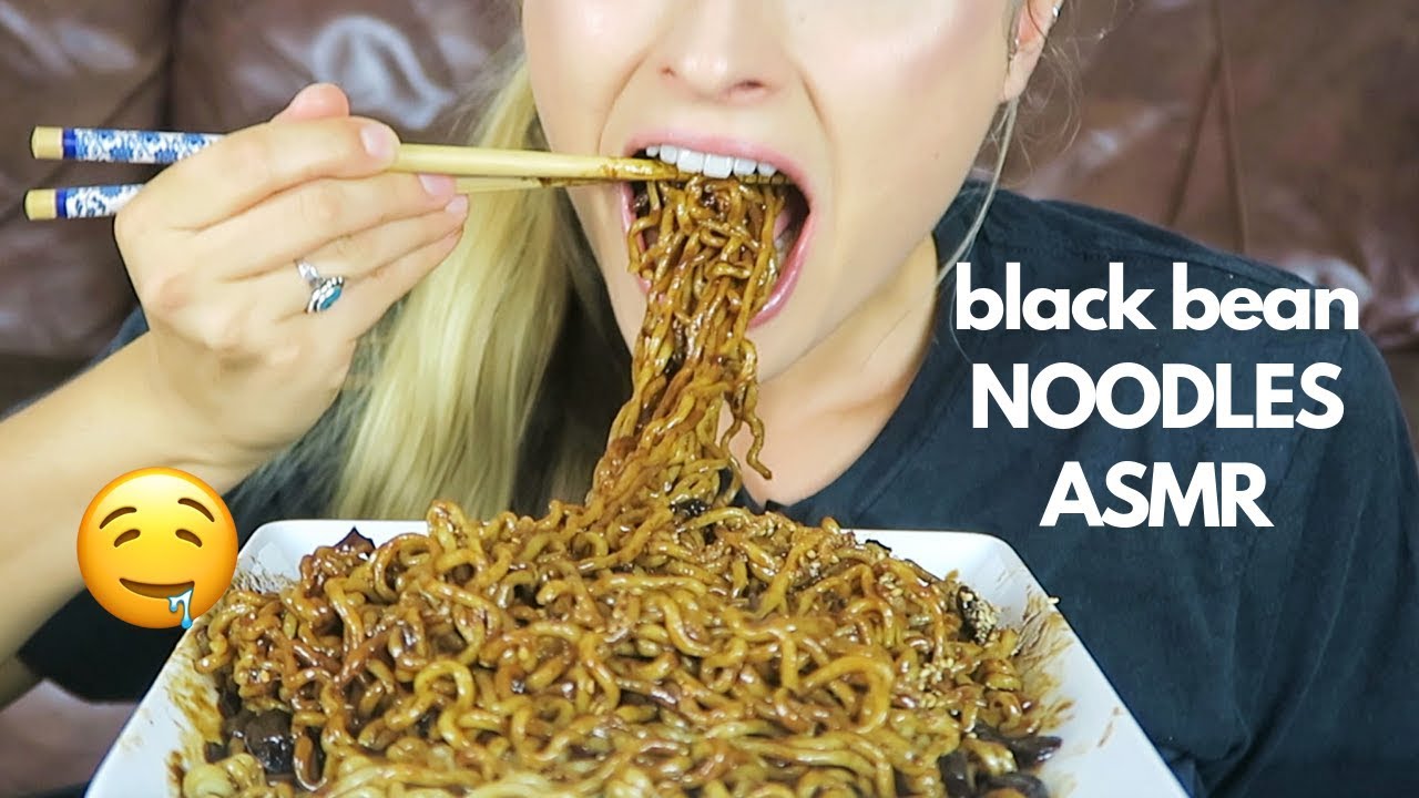 JJAJANGMYEON ASMR EATING SOUNDS! Instant black bean noodles