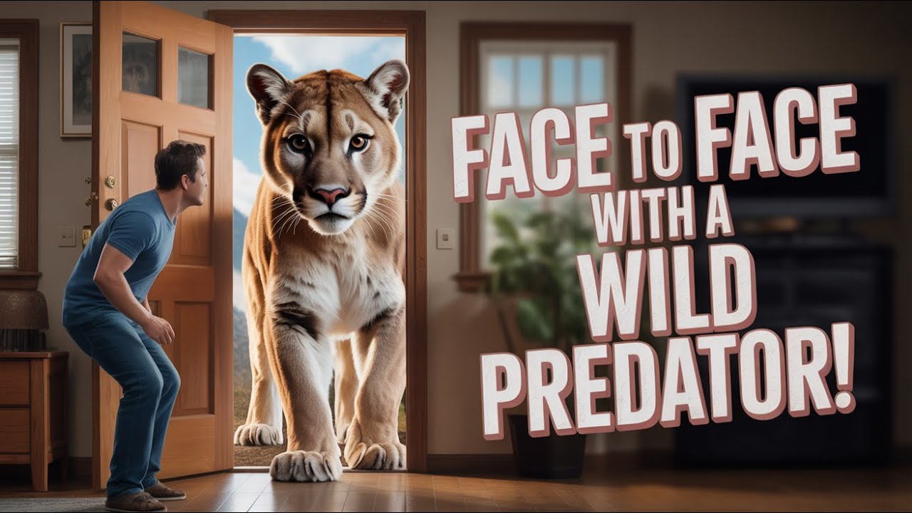 Wild Mountain Lion Enters Home Through Open Front Door Before Locking Eyes with the Man Inside