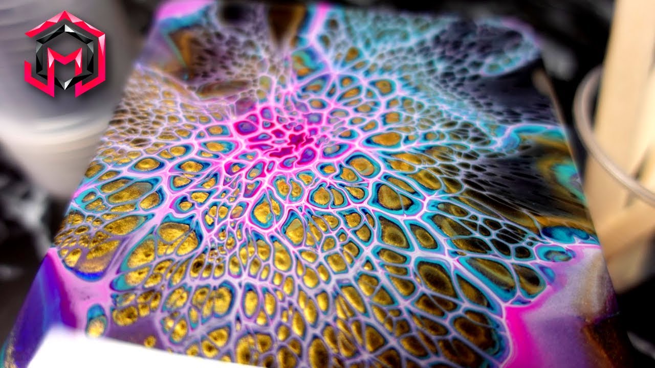 DAZZLING Bloom Pour | Bloom Technique Acrylic Pour