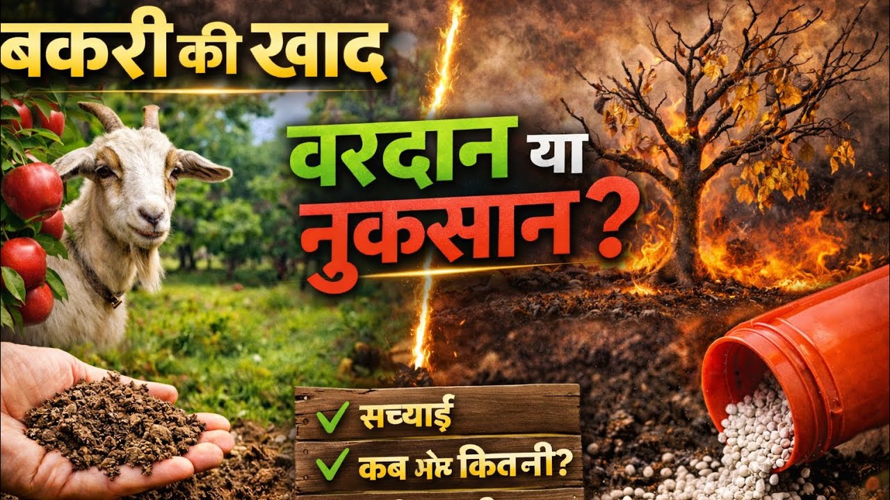 Goat Manure in Apple Orchard |कितनी, कब और कैसे?//वरदान या नुक़सान ???