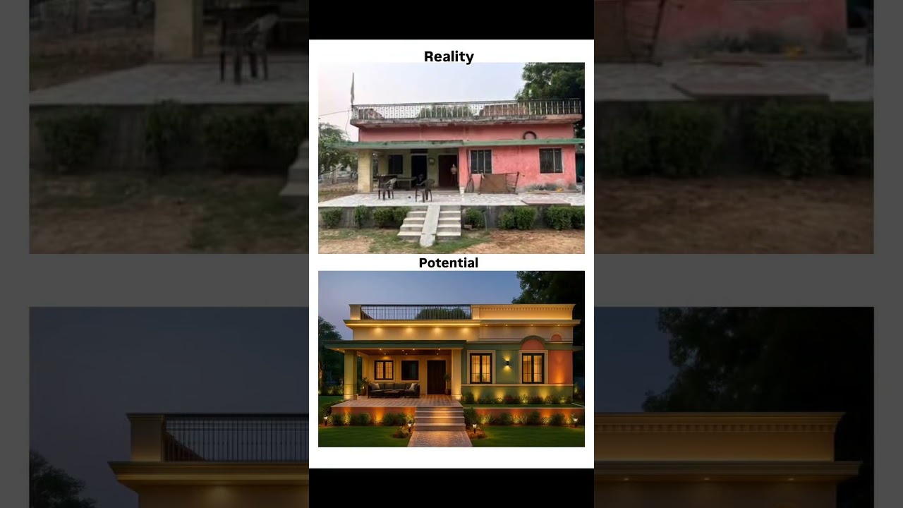 Rural home &rarr; modern masterpiece! ✨ #HomeMakeover   #ArchitecturalDesign #IndianHomes #short