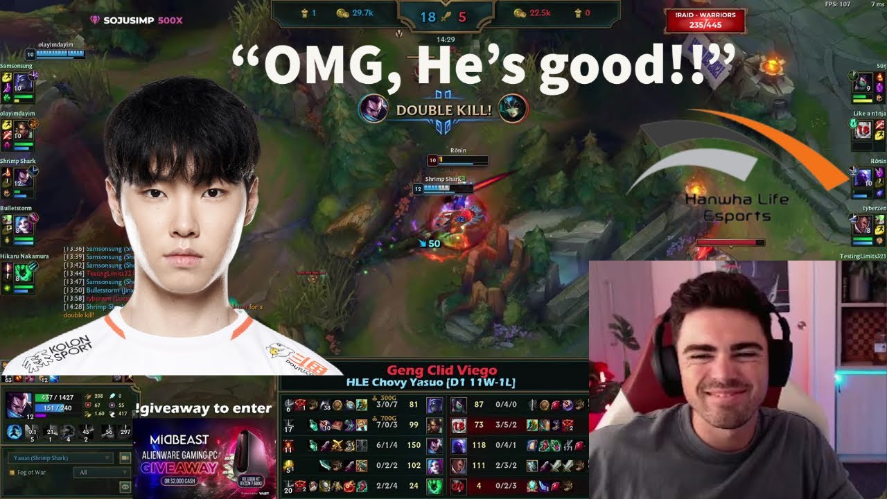 Midbeast Reacts To HLE CHOVY's Triple Kill On Yasuo!!