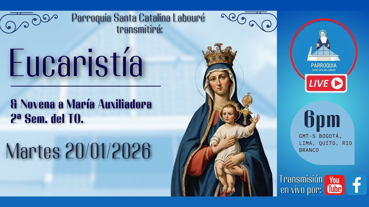 Eucaristía - Martes 2ª Sem. del TO - Novena a Mª Auxiliadora - 11/11/2026-6pm