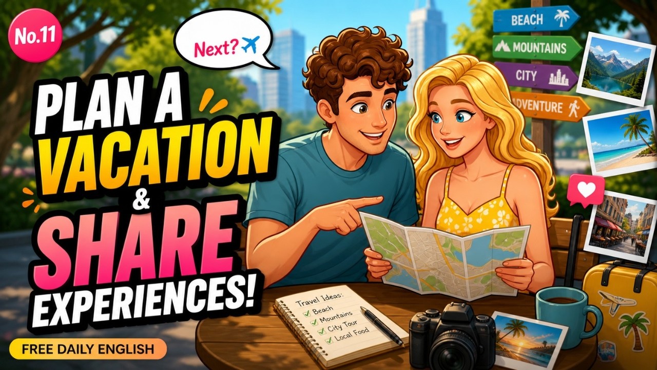 How To Plan a Vacation in English | Learn English Conversation | Free Daily English