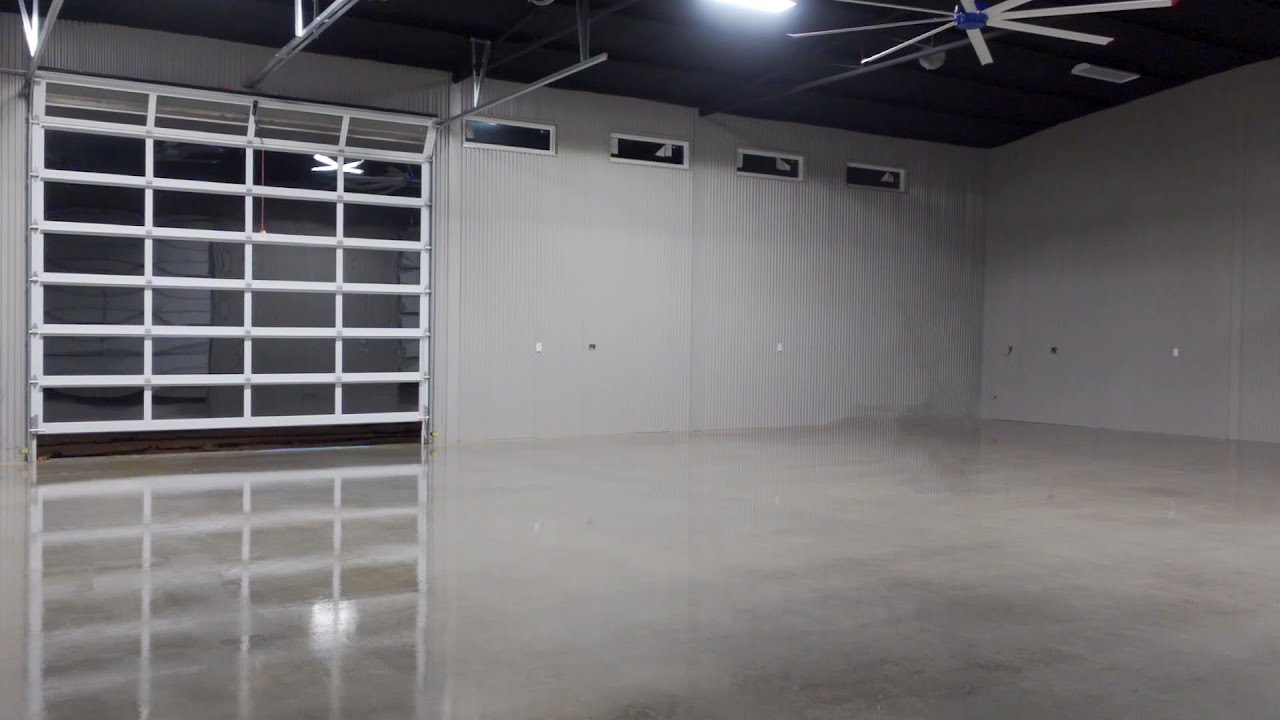 Sealing floors on 3,000 sq. ft. Barndominium shop