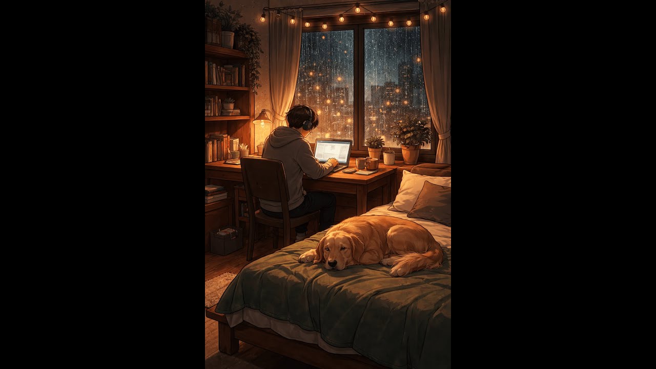 ❄️ Winter Lofi Beats – Cozy Rainy Night in a Warm Room | Chill Music to Study, Relax & Focus.