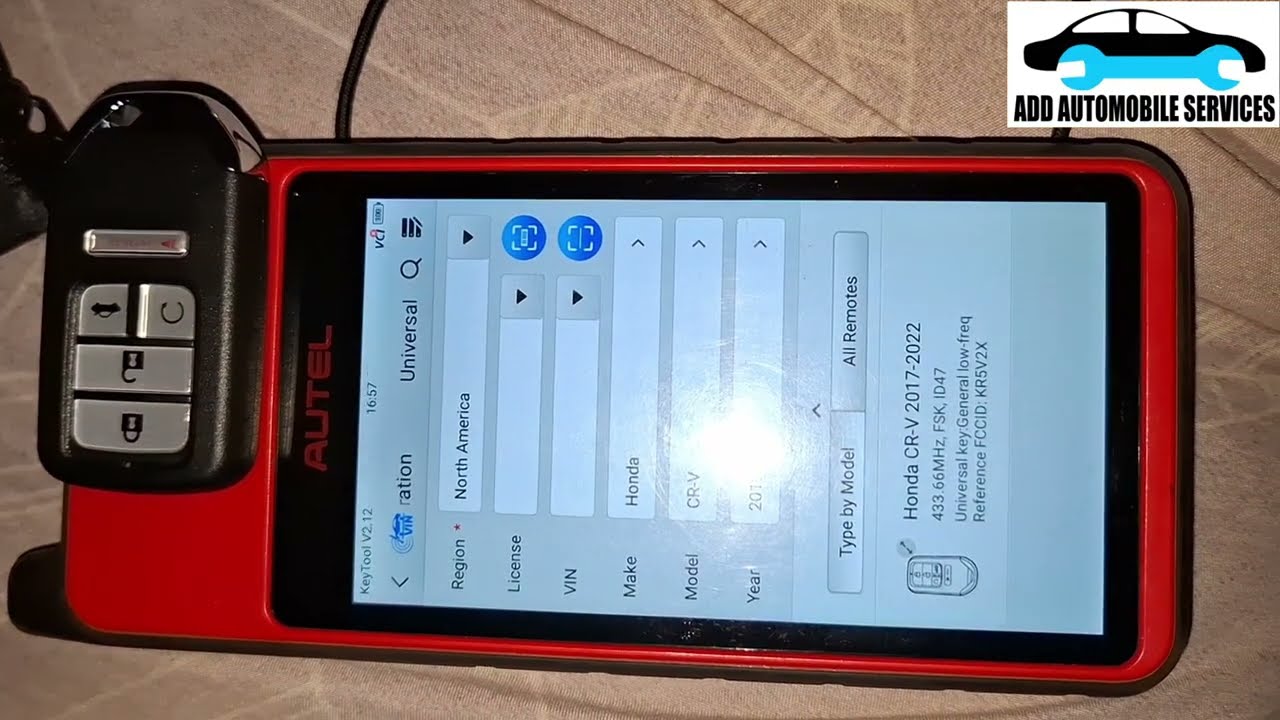 2019 CRV Key programming with autel KM100 and im608pro