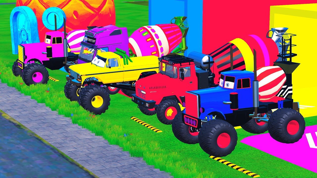 FS22 - Wheels on the Bus, Grave Digger, Carro da Polícia, Jeep Wrangler, Monster Mutt, Police Car