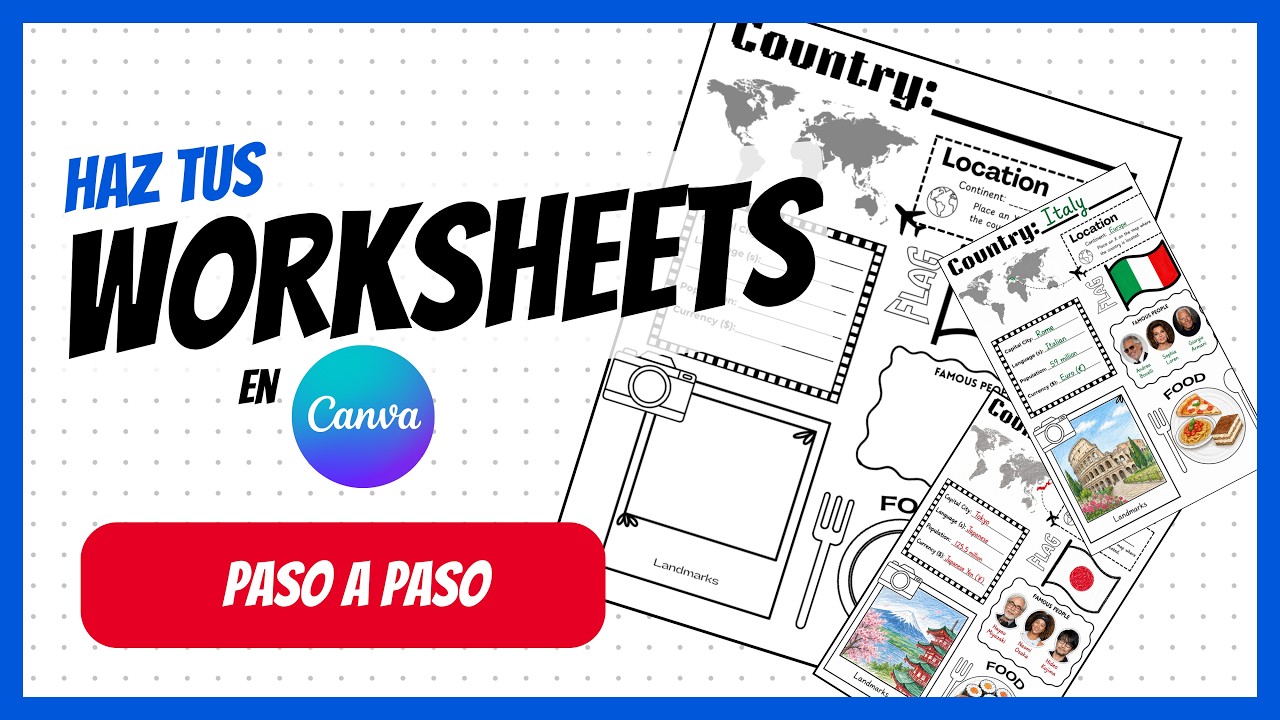 Diseña tus propios Worksheets en Canva (fácil y desde cero) | Tutorial Paso a Paso