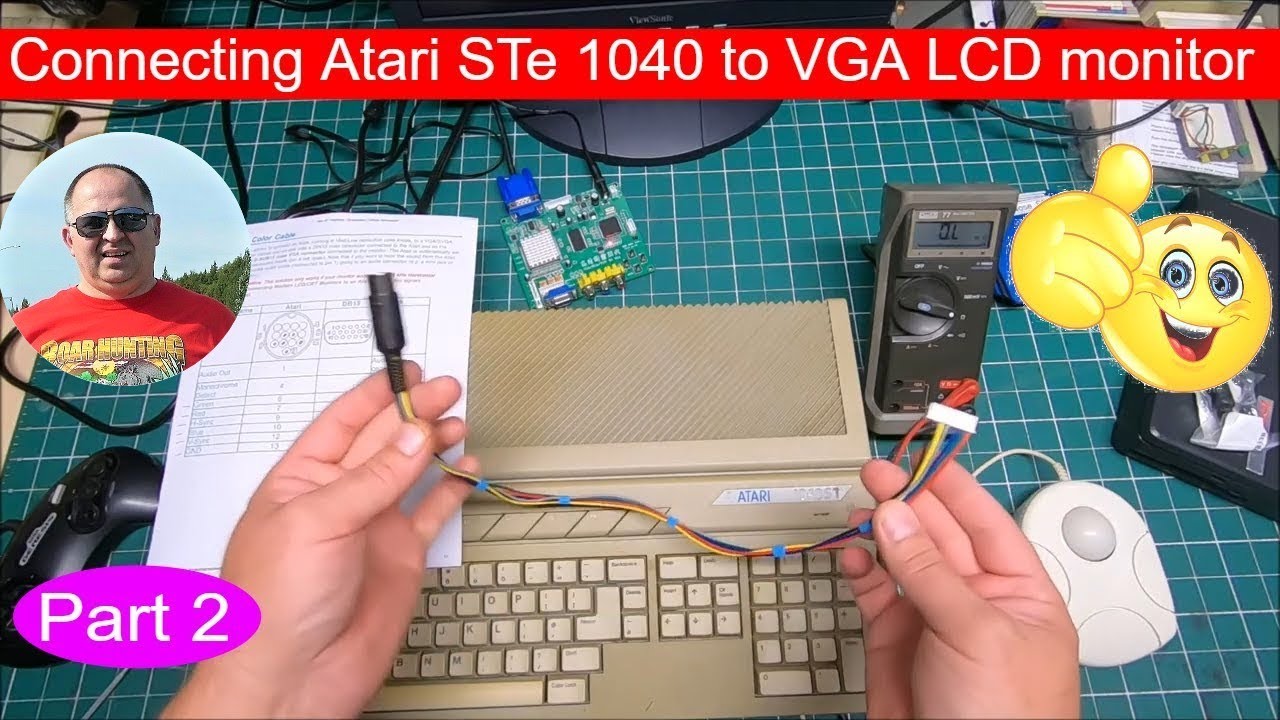 My first Atari STE 1040 for Restoration/Mods, connecting to VGA LCD monitor first test ST Part 2