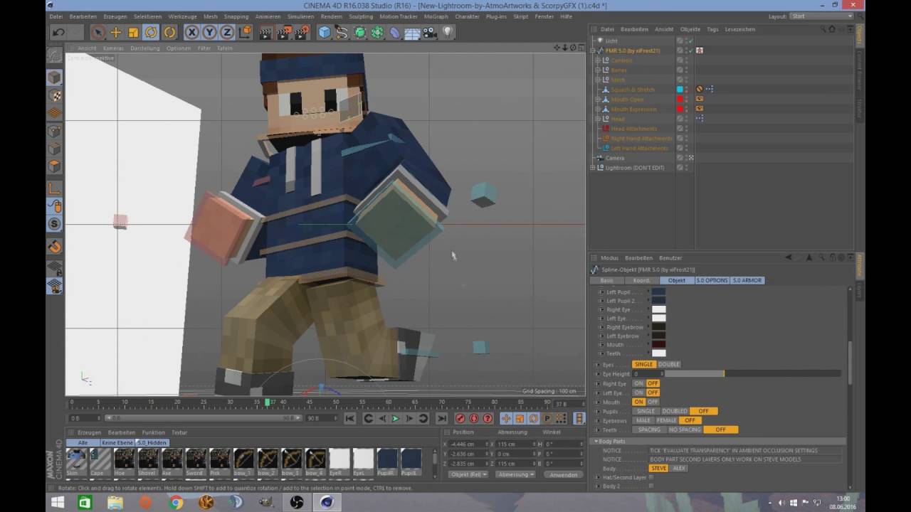 Minecraft Skin animieren:)