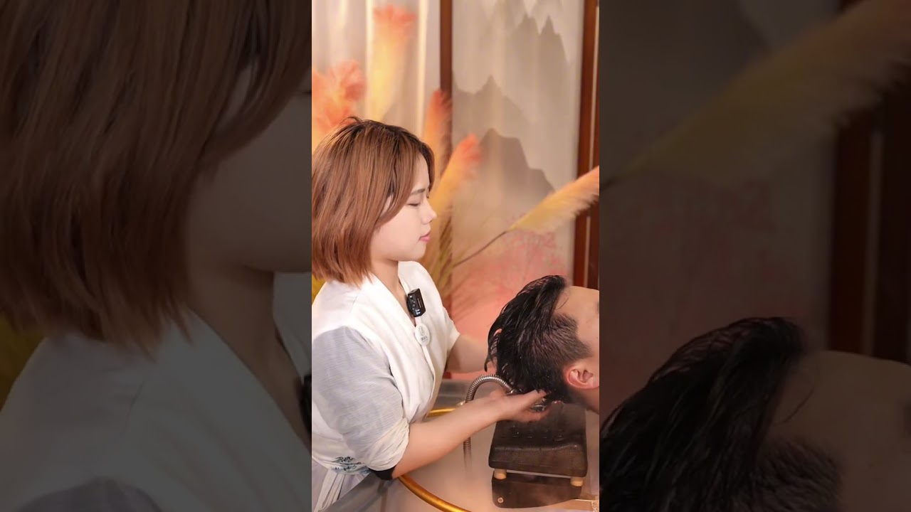 沉浸式头疗，解压，洗头，搞笑剧情，按摩放松。Immersive head therapy,decompression, shampoo, funny story@yiyi-g6p