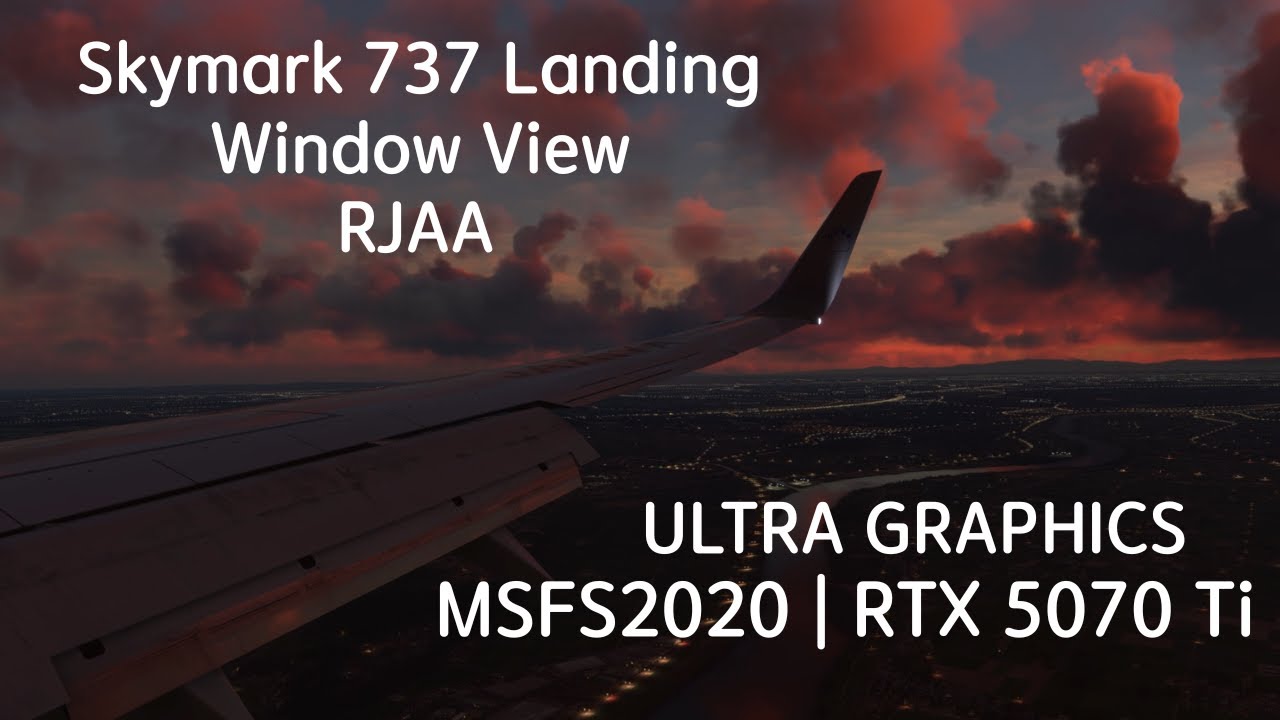 [MSFS2020] Skymark 737-800 Window View Landing | Nagoya Chubu → Narita Intl | No Music, Raw Footage