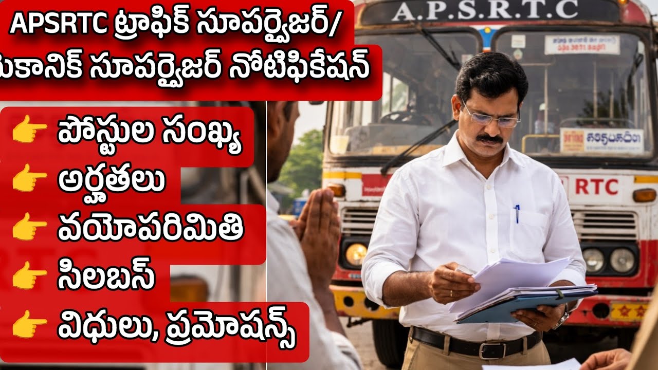 APSRTC traffic superviser notification 2026| ట్రాఫిక్ సూపర్వైజర్ నోటిఫికేషన్