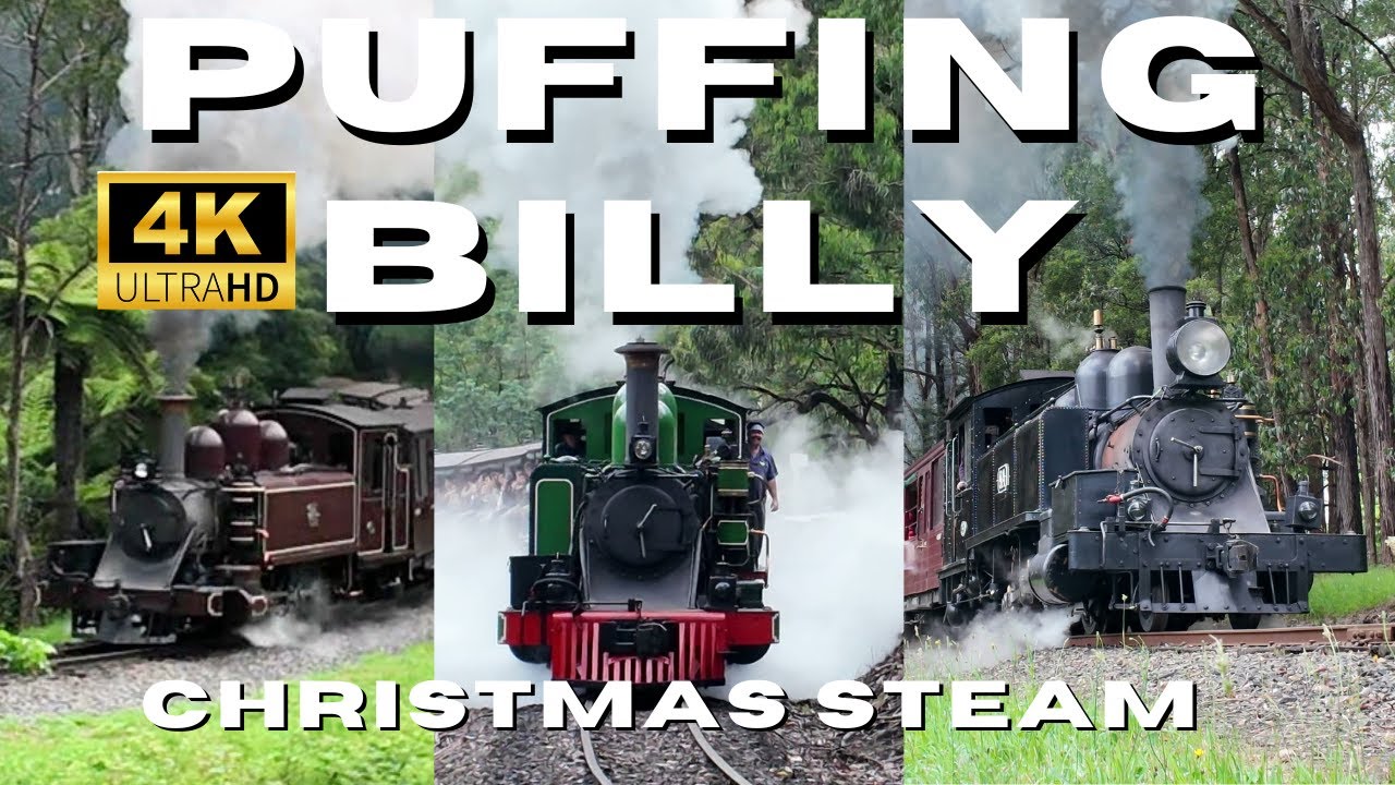 Puffing Billy Christmas Steam! 6A, 7A and 8A! 4K