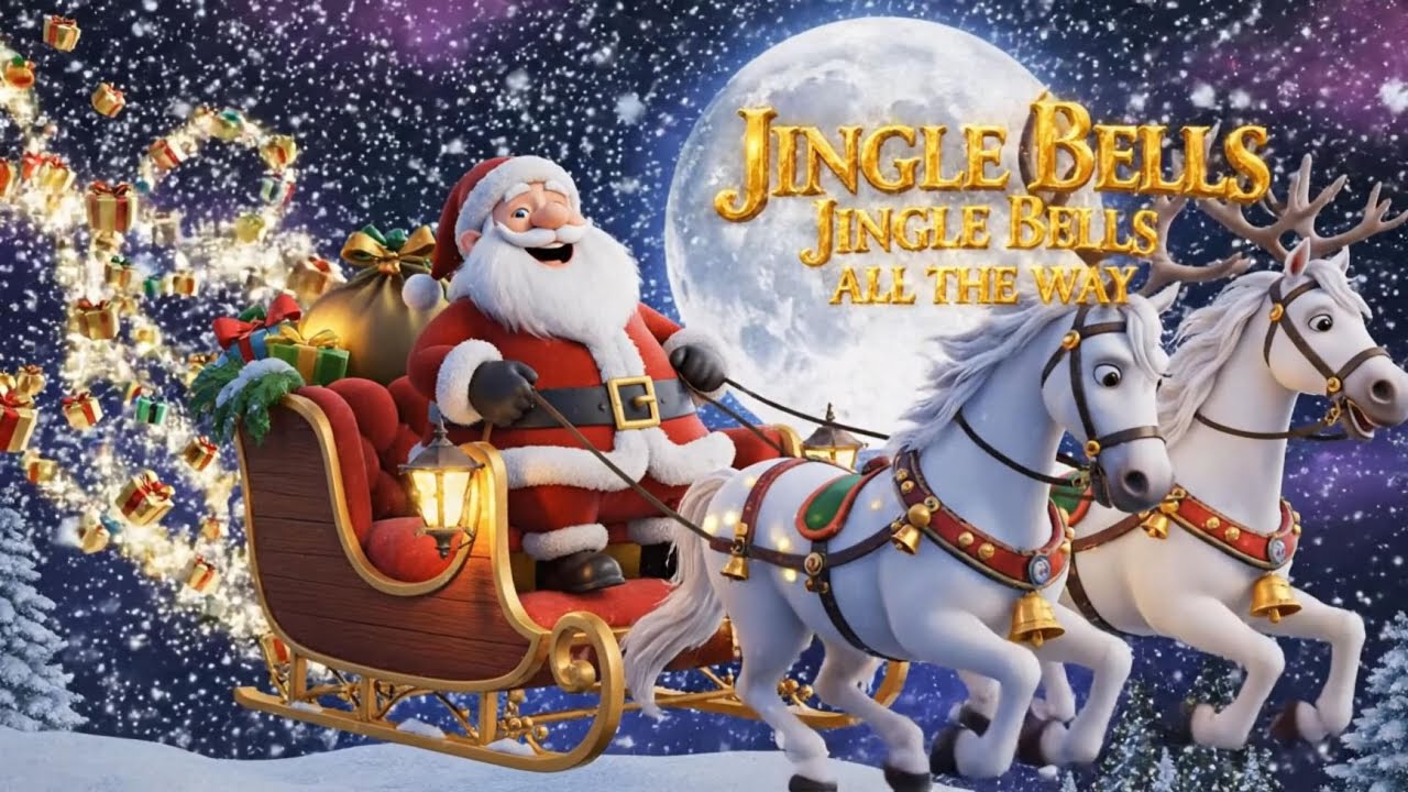 🎅Jingle Bells |Santa Sleigh Ride & Kids Sing Along 
