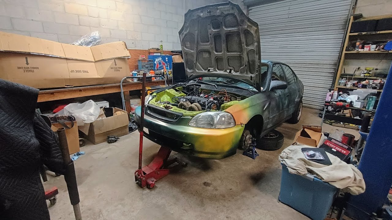 1996 Honda Civic D16Z6 Turbo Transmission removal Part 2 #honda #automobile #viral #pubg #diy
