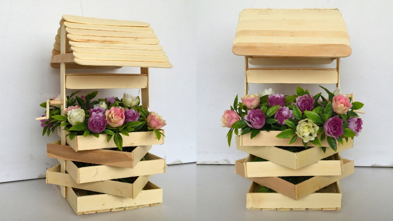 Popsicle Stick Art: How to Make Stunning Decorative Vases with Popsicle Sticks