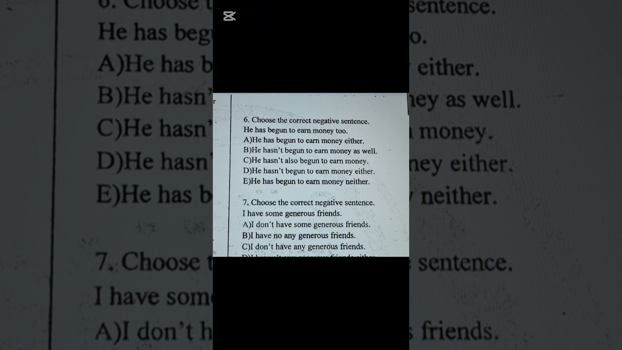 Sertifkasiya/abitruiyent ,Negative sentences- inkar cümlələr test izahı .
