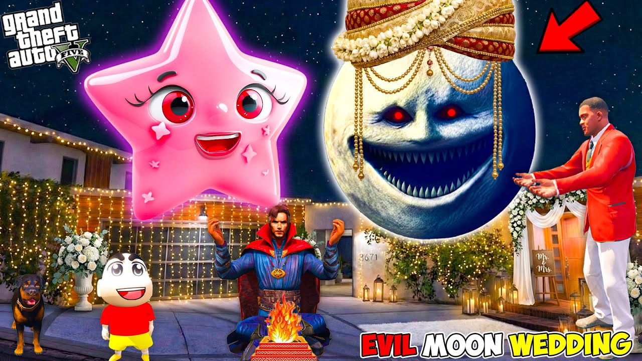 The Moon Woke up & Got Married in GTA 5 | Franklin Celebrating Evil Moon Wedding In GTA 5