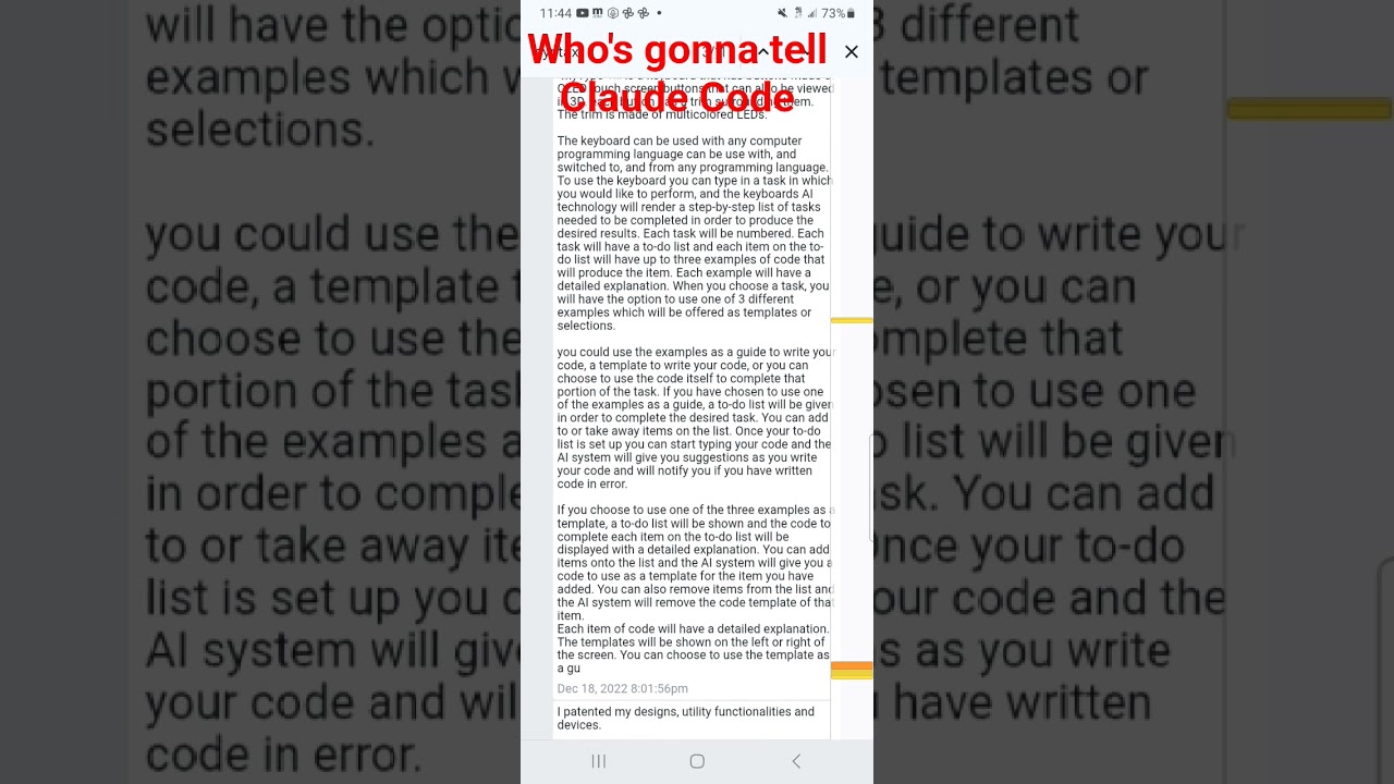 who's going to tell claud code the patent app for their so-called new tech has been in since 2022