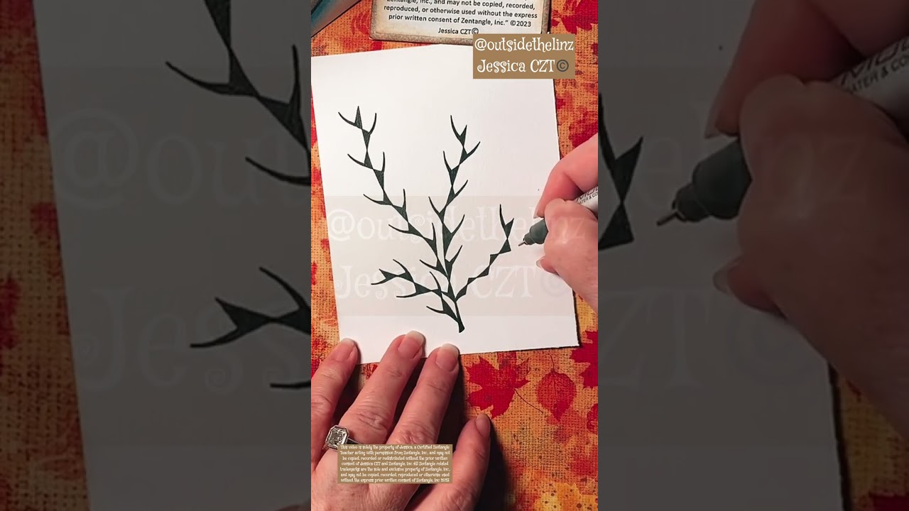 Tangle tutorial cat kin 🥰✍️❤️ Zen Art with Jessica CZT with Outside the LinZ, subscribe please.