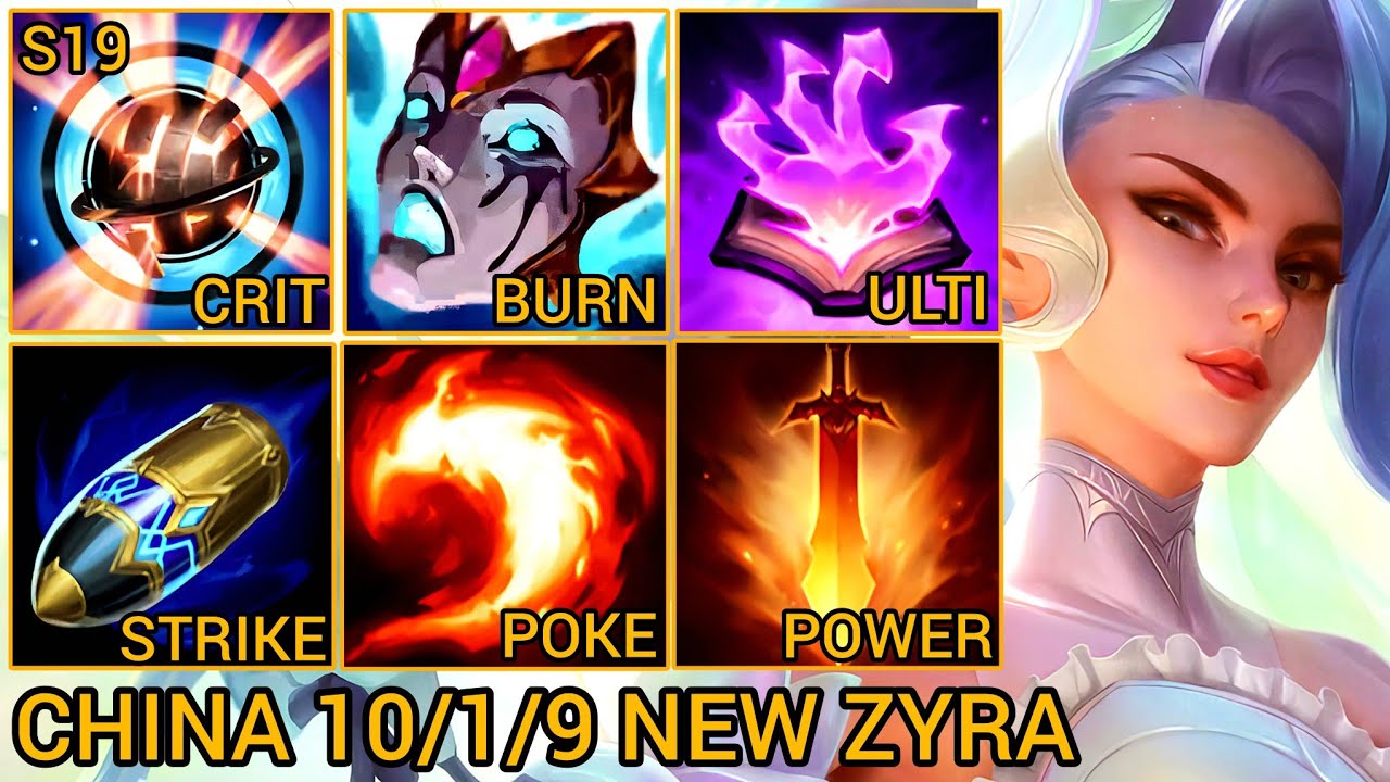 Ability Rework Zyra Support 10/1/9 - China Wild Rift New Build & Runes By Tiarty