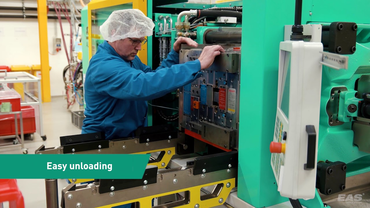 EAS mold change process with pre-rollers
