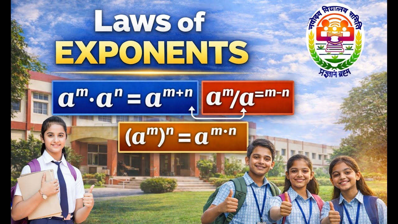 Laws of Exponents | घातांक के नियम आसान तरीके से | Navodaya Math Class | JNVST | Yunus Sir