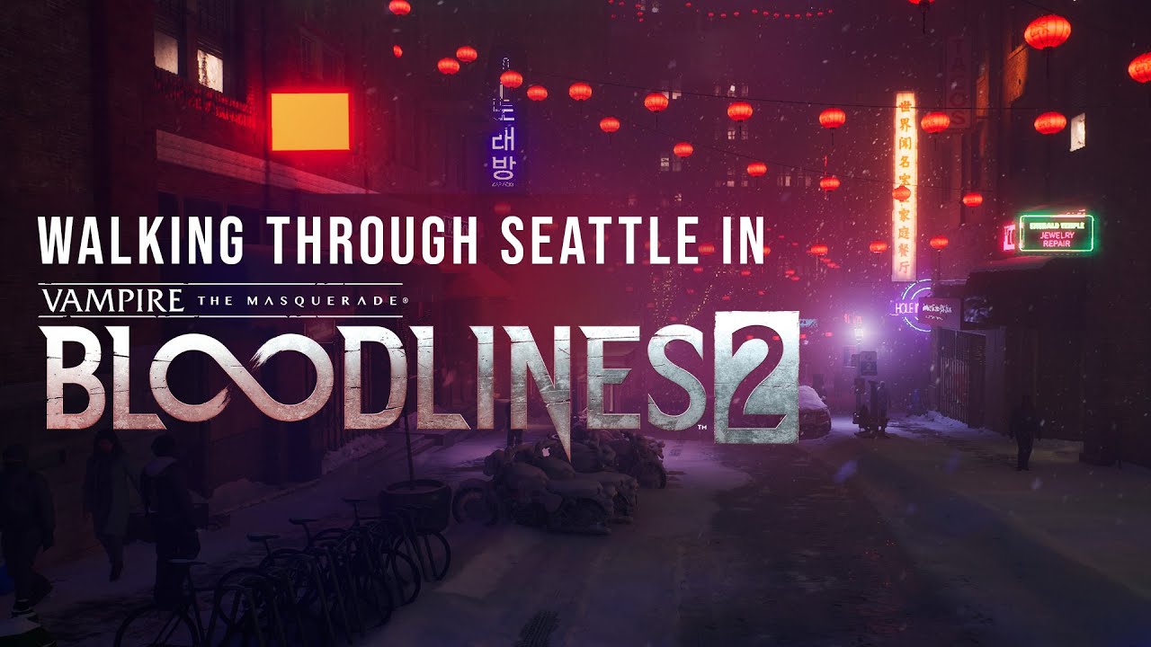 Walking through Seattle as a vampire - VTM: Bloodlines 2 Soundtrack Video