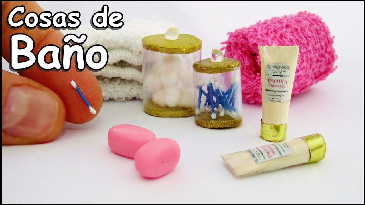 Cosas de Baño para Muñecas Barbie Bastoncillos Jabon Shampoo Como hacer Miniaturas Manualidades