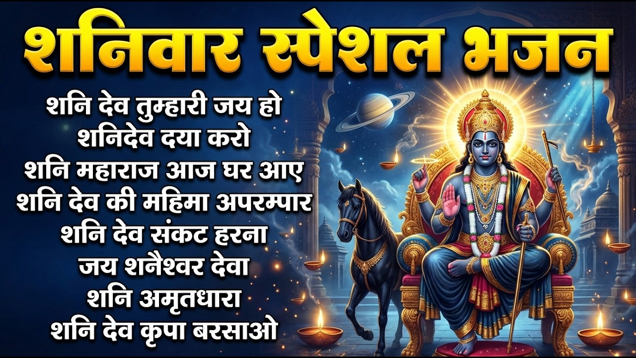 शनिवार स्पेशल भजन : ॐ निलांजन समाभासं, श्री हनुमान चालीसा, शनिदेव कथा, शनि चालीसा, शनि हनुमान आरती