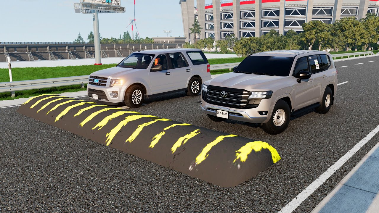 محاكي الحوادث | السرعة فوق المطبات 50# BeamNG drive