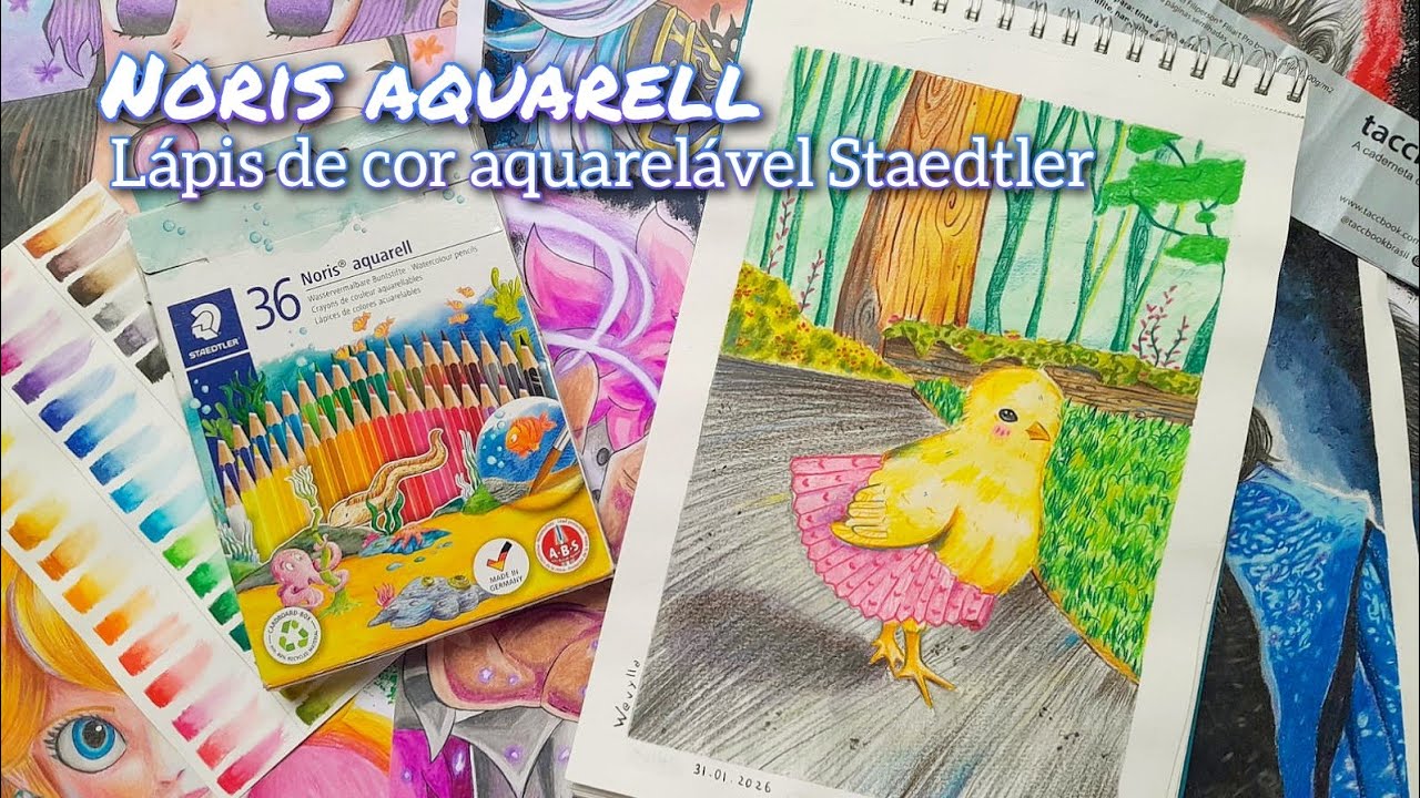 TESTANDO LÁPIS DE COR AQUARELAVEL STAEDTLER 36 CORES